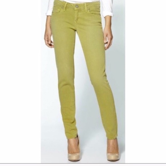 PAIGE Skyline Ankle Peg Jeans in Green 26 - Picture 1 of 7